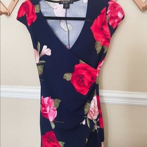 Navy Blue Floral Dress